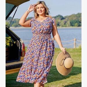 Hanna Nikole Floral Maxi Dress with Vibrant Colors | New